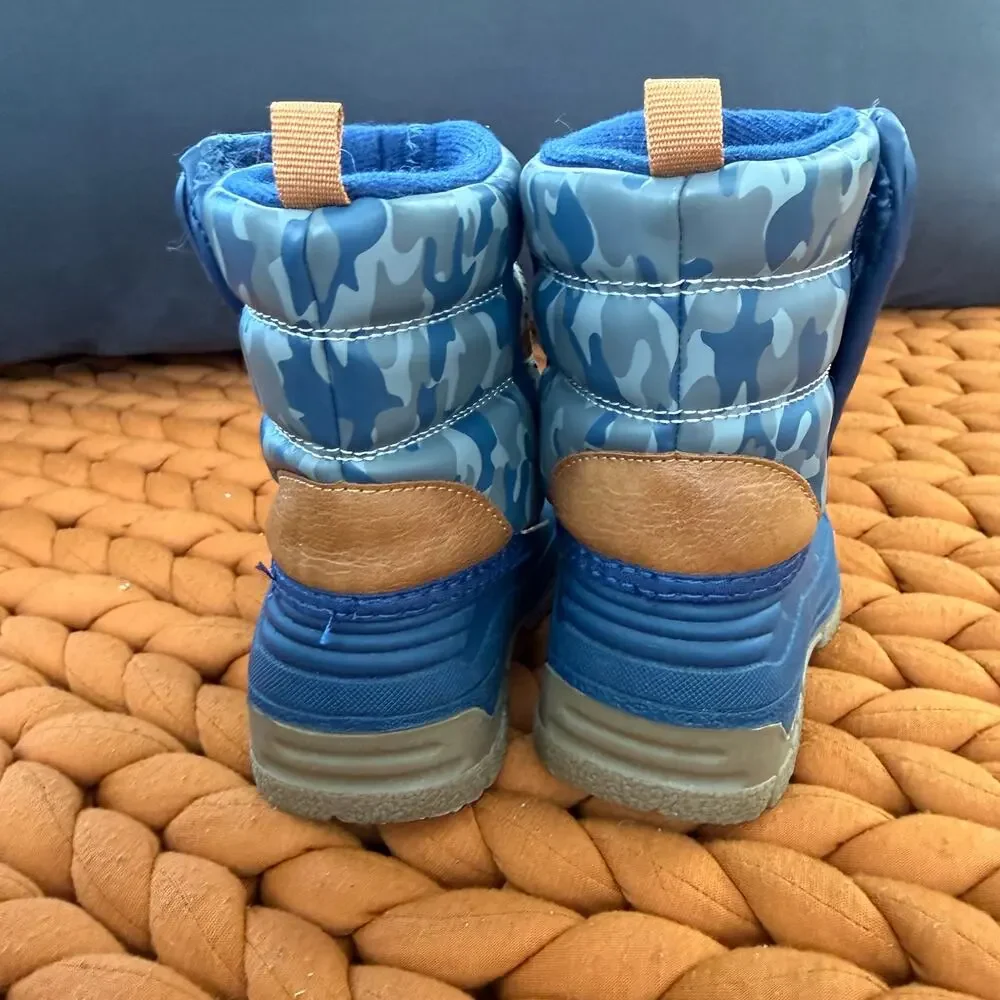 OshKosh B'Gosh Wilder Winter Snow Boots Toddler Boys Size 5 Blue Camo OF21R01B